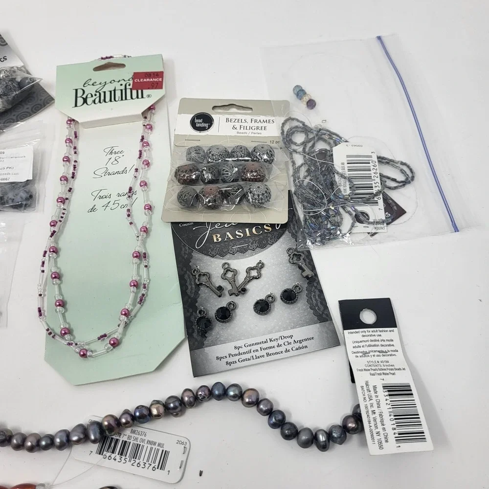 Bundle Of Jewelry Making Supplies Arts Crafts Glass Beads Millifiore Lot#9